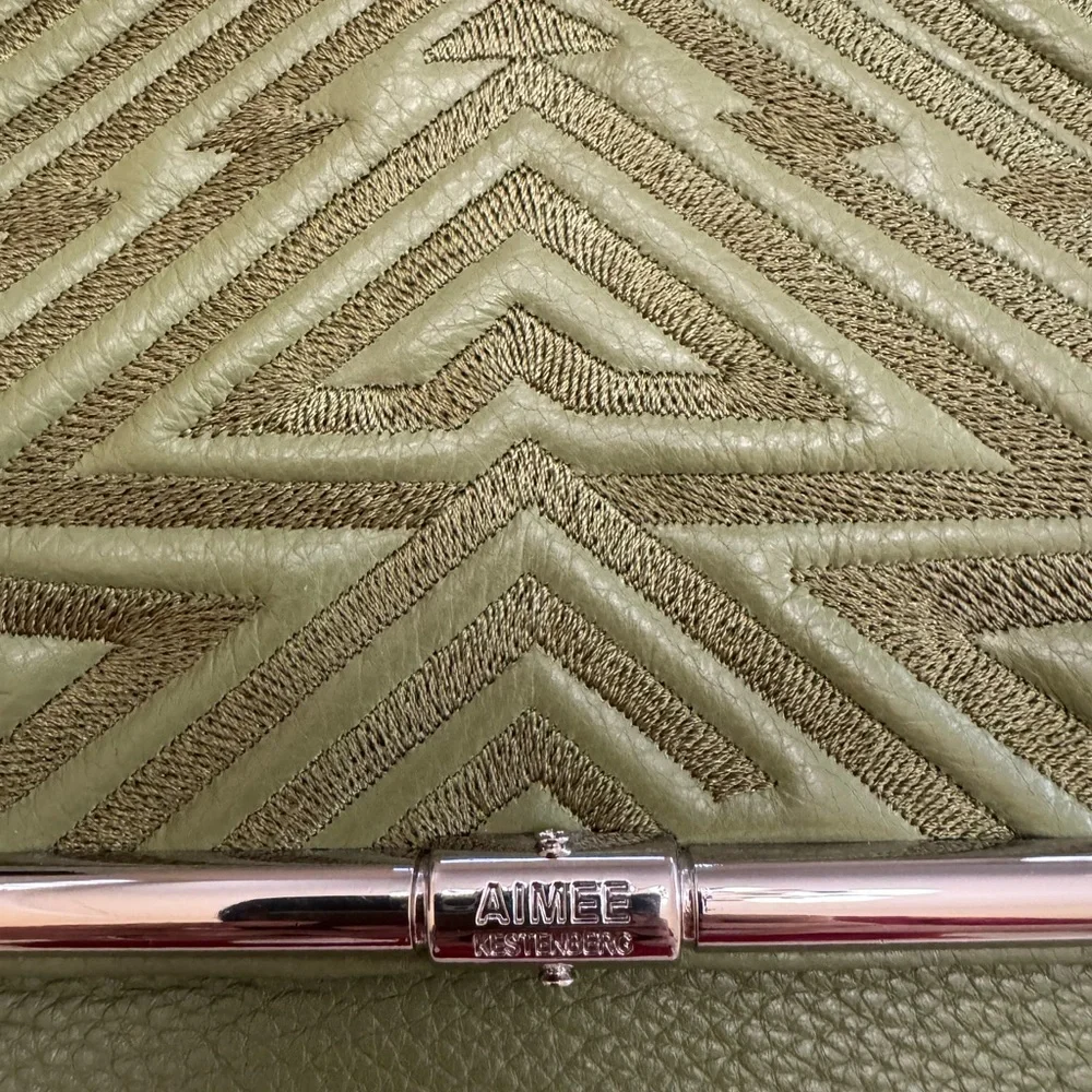 Aimee Kestenberg Alexis Chain Green Leather Small Crossbody Bag